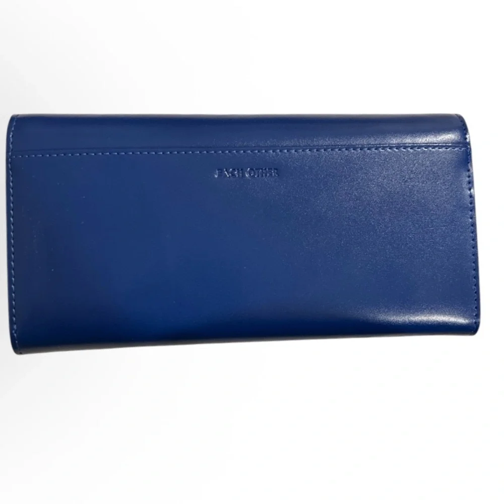 Each Other Paris blue leather long wallet retail $308
